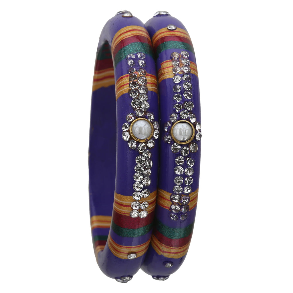 Side view of Royal Purple Traditional Lakh Bangles

