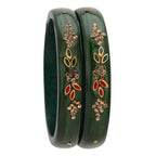Premium Emerald Green Handmade Lakh Bangles for Women